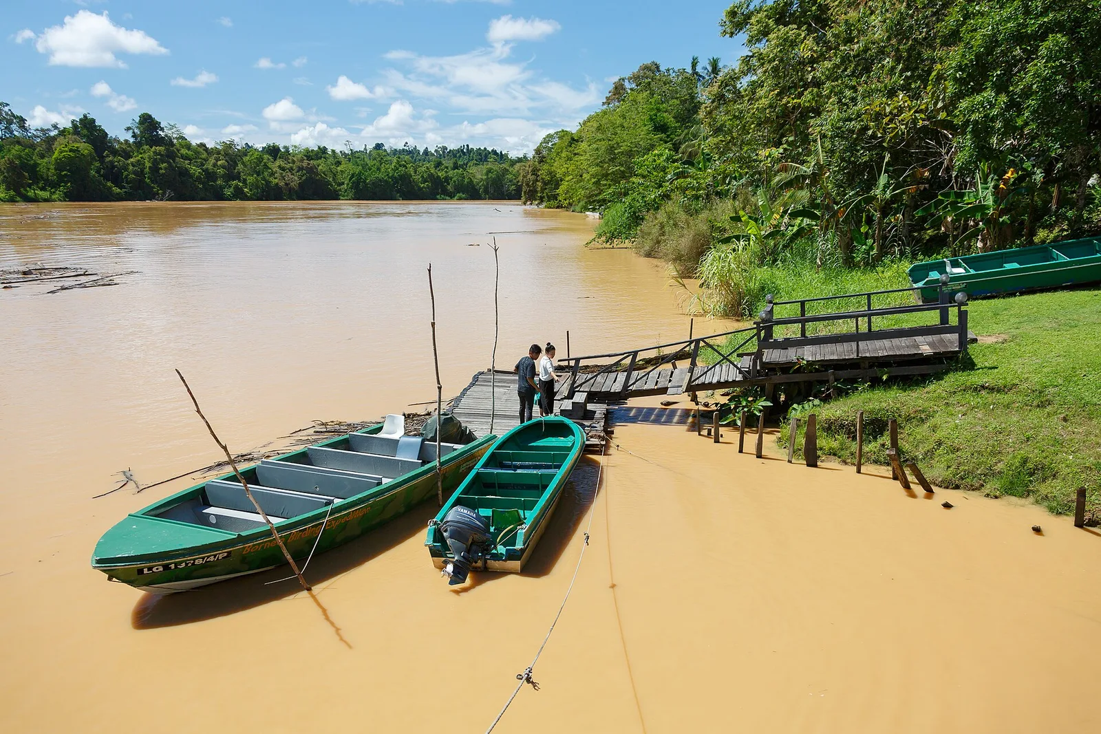 Embarcadère sur la Kinabatangan à Sukau