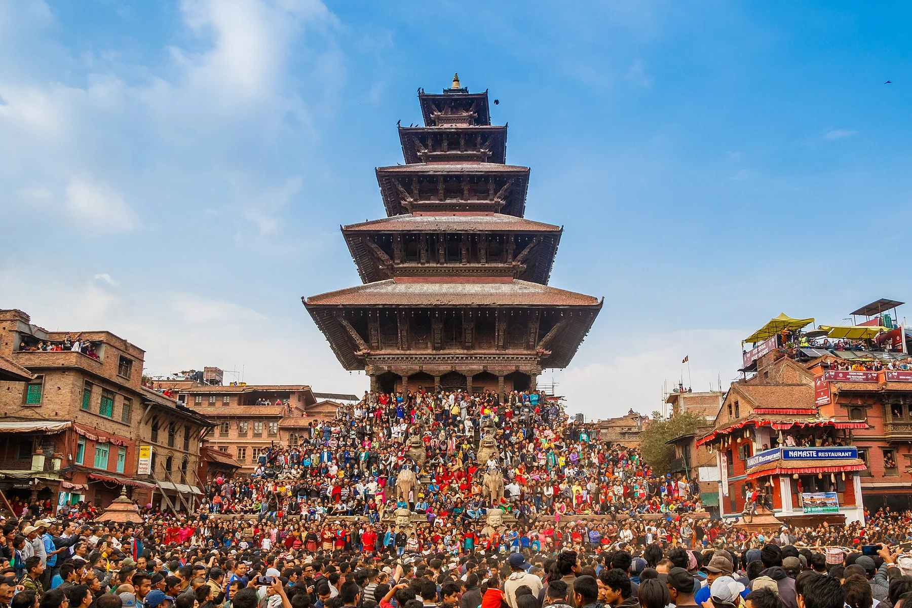 Nyatapola Temple during Bisket Jatra in 2018