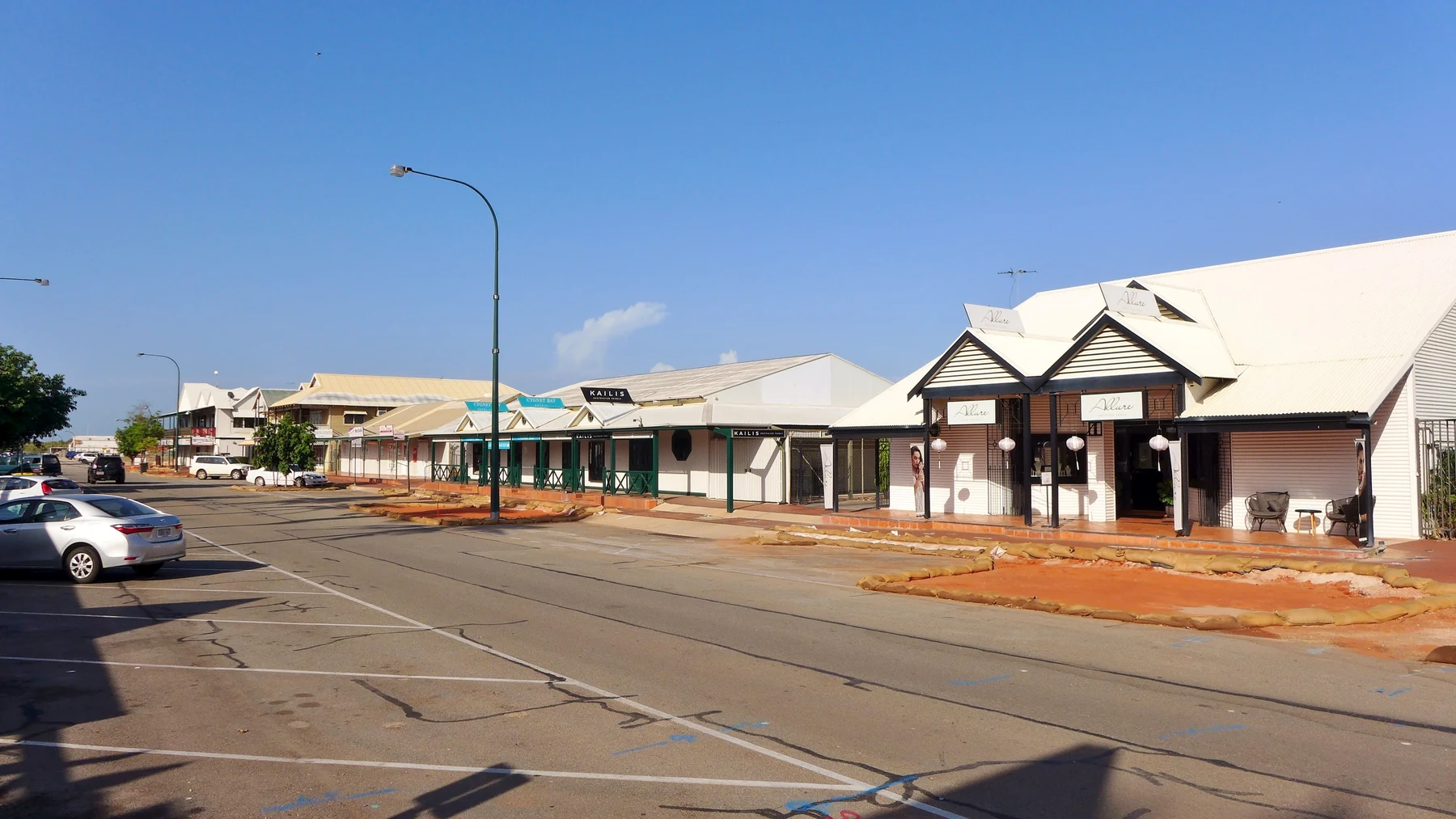 Fachadas de Dampier Terrace en Chinatown de Broome, en enero de 2019.