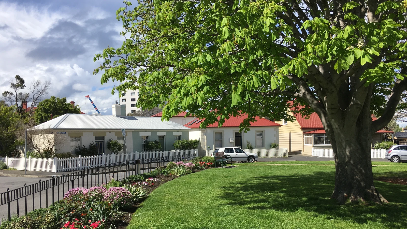 Casas antiguas alrededor de Arthur Circus en Battery Point
