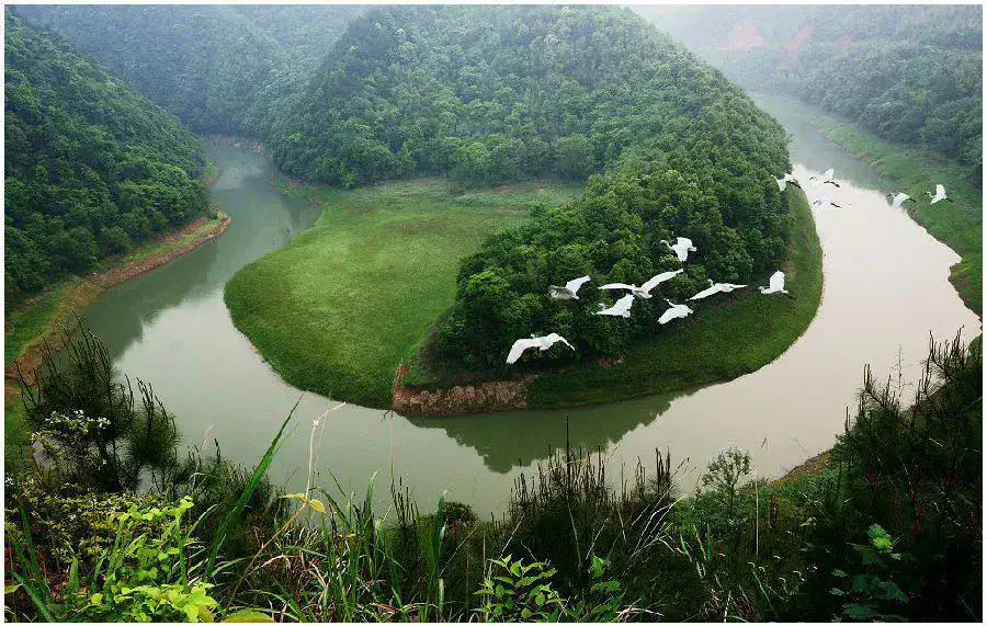 Rivière Liuyang - Liuyang et mont Dawei