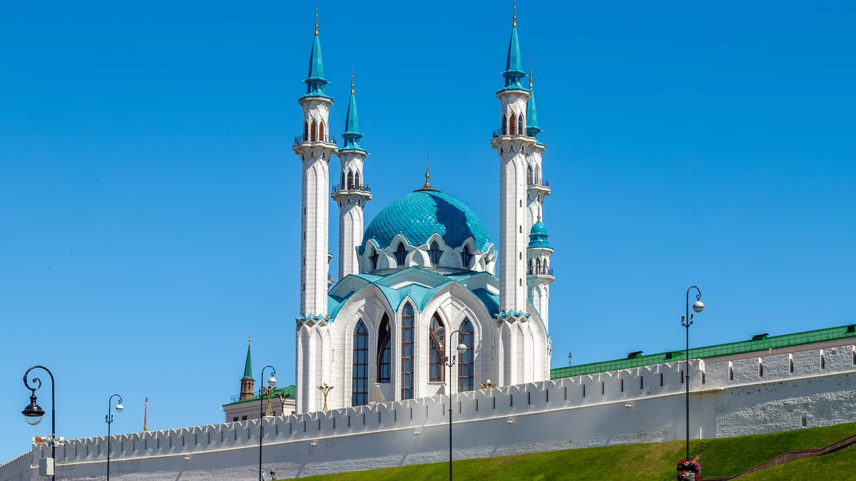 La mosquée Koul-Charif dans l’enceinte du Kremlin de Kazan, photographiée en juillet 2024.